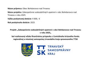 Vodozádržné opatrenia v obci Bohdanovce nad Trnavou v roku 2025 1